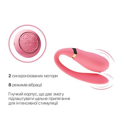 Смартвибратор для пар Zalo — Fanfan set Rouge Pink, пульт ДУ
