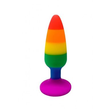 Силіконова анальна пробка Wooomy Hiperloo Silicone Rainbow Plug S, діаметр 2,4 см, довжина 9 см