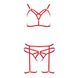 Комплект білизни MAGALI SET OpenBra red S/M - Passion Exclusive: стрепи: ліф, трусики і пояс