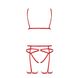 Комплект белья MAGALI SET OpenBra red S/M - Passion Exclusive: стрэпы: лиф, трусики и пояс