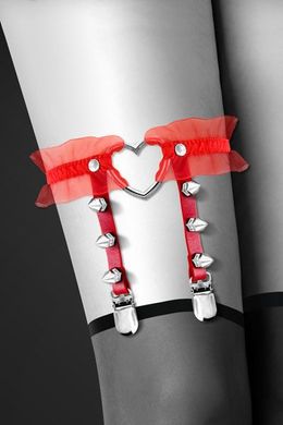 Гартер Bijoux Pour Toi - WITH HEART AND SPIKES Red