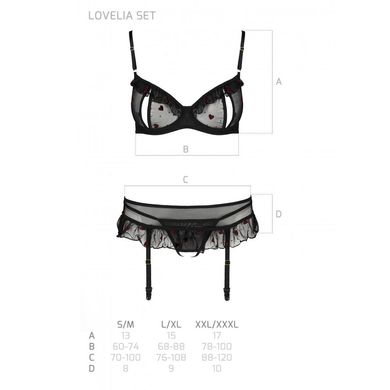 Сексуальний комплект з поясом для панчіх LOVELIA SET black L/XL - Passion