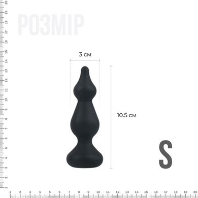 Анальна пробка Adrien Lastic Amuse Mini Black (S) з двома переходами, макс. діаметр 3 см