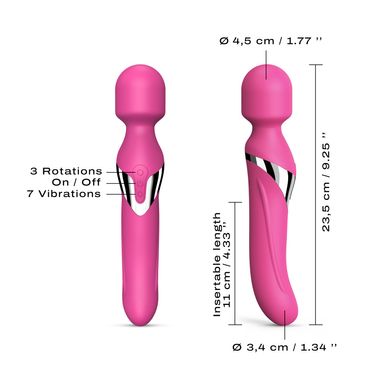 Вібромасажер 2-в-1 Dorcel Dual Orgasms Magent класичний масажер і вібратор з перловим масажем