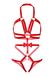 Портупея-тедди из ремней Leg Avenue Studded O-ring harness teddy S Red, экокожа