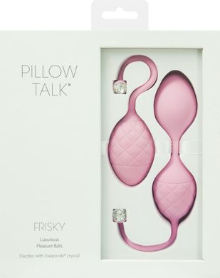 Розкішні вагінальні кульки PILLOW TALK - Frisky Pink з кристалом, діаметр 3,2 см, вага 49-75гр