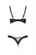 Комплект з екошкіри Passion Celine Bikini 6XL/7XL black, відкритий бра, стрінги зі шнурівкою