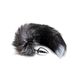 Металлическая анальная пробка Лисий хвост Alive Black And White Fox Tail S, диаметр 2,9 см