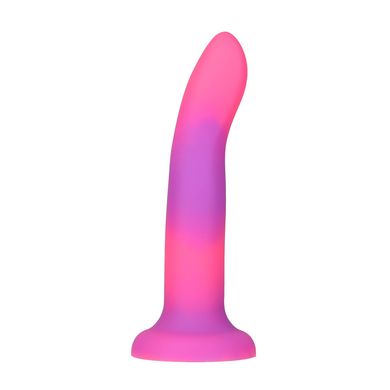 Светящийся в темноте фаллоимитатор ADDICTION Rave 8″ Glow in the Dark Dildo Pink Purple, 20,3 см