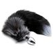 Металева анальна пробка Лисячий хвіст Alive Black And White Fox Tail M, діаметр 3,4 см