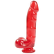 Фаллоимитатор Doc Johnson Jelly Jewels - Cock and Balls with Suction Cup - Red