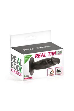 Фалоімітатор Real Body — Real Tim Black, TPE, діаметр 3,4 см