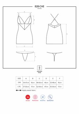 Obsessive 828-CHE-1 chemise & thong L/XL