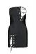 Мінісукня з екошкіри Passion Celine Chemise 4XL/5XL black, шнурівка, трусики в комплекті
