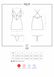 Сатиновий комплект для сну з мереживом Obsessive 828-CHE-1 chemise & thong L/XL, чорний, сорочка, ст