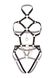 Портупея-тедди из экокожи Leg Avenue Heart ring harness teddy M Black, подвеска-сердечко, цепи