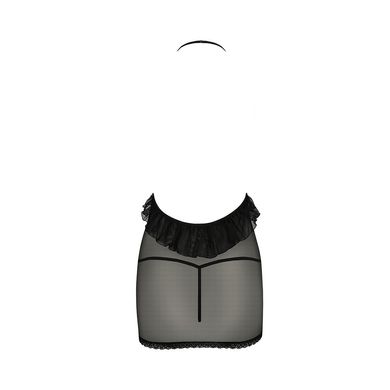 Сорочка прозрачная приталенная ERZA CHEMISE black L/XL - Passion, трусики