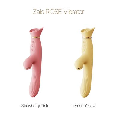 Вибратор с подогревом и вакуумной стимуляцией клитора Zalo - ROSE Vibrator Lemon Yellow
