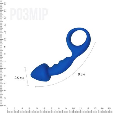 Анальна пробка Adrien Lastic Budy Blue із стимулюючою ніжкою, макс. діаметр 2,5 см