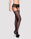 Сетчатые чулки-стокинги с кружевным поясом Obsessive Garter stockings S307 S/M/L, черные, имитация г