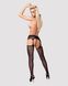 Сетчатые чулки-стокинги с кружевным поясом Obsessive Garter stockings S307 S/M/L, черные, имитация г