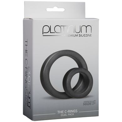 Набір ерекційних кілець Doc Johnson Platinum Premium Silicone — The C-Rings — Charcoal