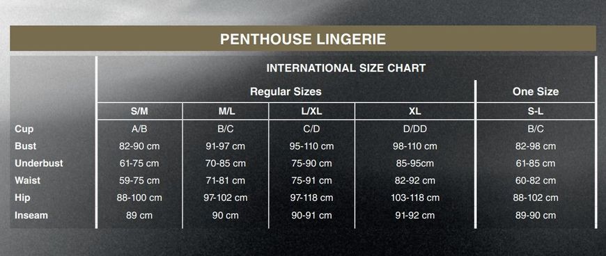 Комплект Penthouse Smoking Gun XL Black, топ-бюстье, колготки с доступом, имитация пояса для чулок