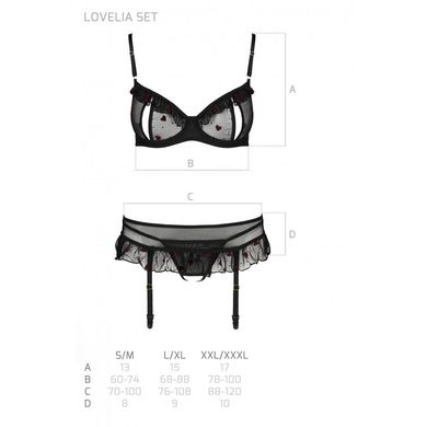 Сексуальний комплект з поясом для панчіх LOVELIA SET black S/M - Passion