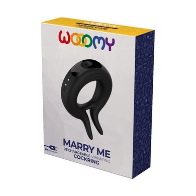 Ерекційне віброкільце Wooomy Marry Me, перезаряджувальне, 10 режимів вібрації, діаметр 4 см