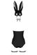 Еротичний костюм кролика Obsessive Bunny costume L/XL, black, боді, чокер, гартери, панчохи, маска