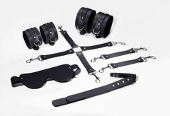 Набір для БДСМ 5 в 1 Feral Feelings BDSM Kit 5 Black, наручники, поножі, хрестовина, маска, падл