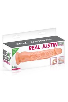 Фаллоимитатор Real Body - Real Justin Flesh, TPE, диаметр 4,2см
