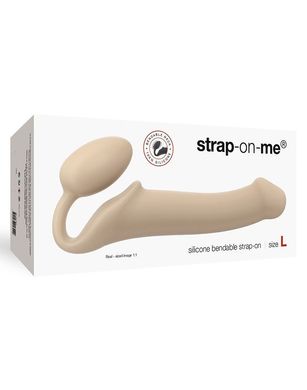 Безремневой страпон Strap-On-Me Flesh L, полностью регулируемый, диаметр 3,7см, Телесный