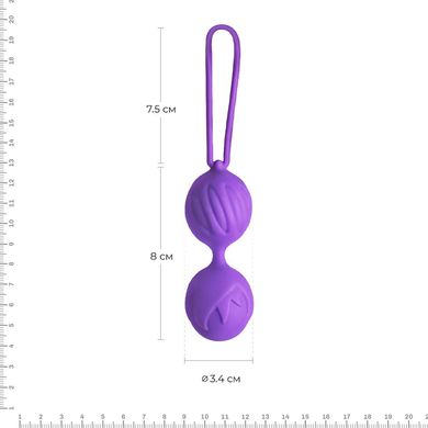Вагинальные шарики Adrien Lastic Geisha Lastic Balls Mini Violet (S), диаметр 3,4см, масса 85г, Темно-лиловый