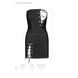 Мини-платье из экокожи Celine Chemise black L/XL — Passion: шнуровка, трусики в комплекте