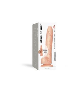 Реалистичный фаллоимитатор Strap-On-Me Sliding Skin Realistic Dildo Vanille - XL, эффект подвижной к