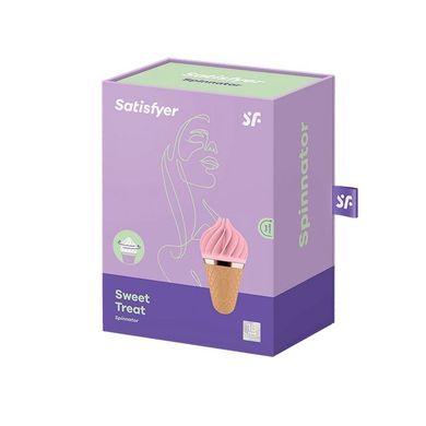 Мороженка спиннатор Satisfyer Lay-On - Sweet Treat Pink/Brown, 10 режимов работы, водонепроницаемая