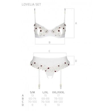 Сексуальний комплект з поясом для панчіх LOVELIA SET white S/M - Passion