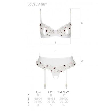 Сексуальний комплект з поясом для панчіх LOVELIA SET white XXL/XXXL - Passion