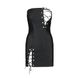 Мини-платье из экокожи CELINE CHEMISE black XXL/XXXL — Passion: шнуровка, трусики в комплекте